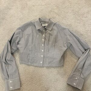 American Eagle Outfitters Black and White Striped Shirt